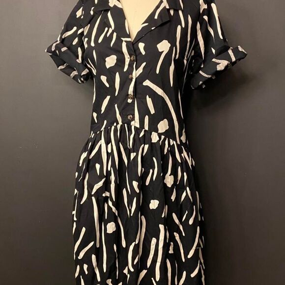 ASOS Patterned Black & White Smock/Dress - Picture 1 of 8